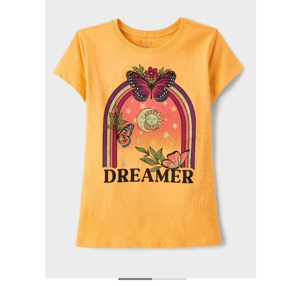 NWT The Children's Place Orange 'Dreamer' Kids T-Shirt